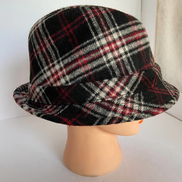 Plaid Hat Trilby Stingy Brim Fedora Pork Pie Wool Blend L/XL 5/48 Unisex - Picture 3 of 7
